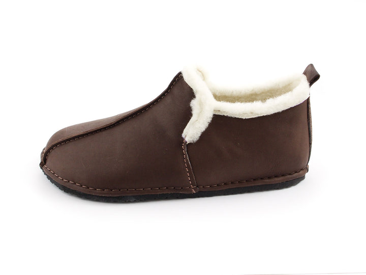 Wool Barefoot slippers - dark brown