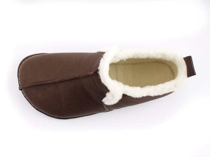 Wool Barefoot slippers - dark brown